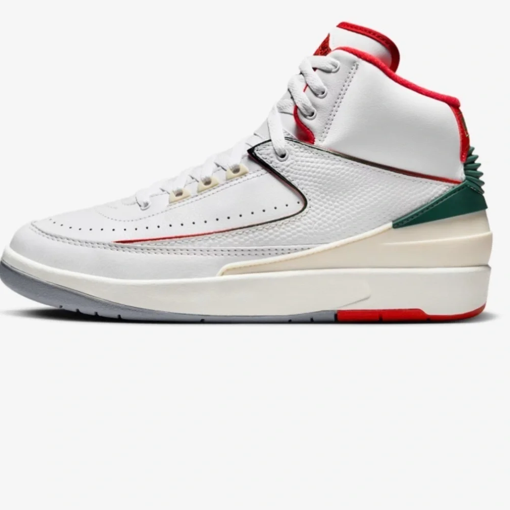 Jordan White and Red Sneakers Classic Basketball Design